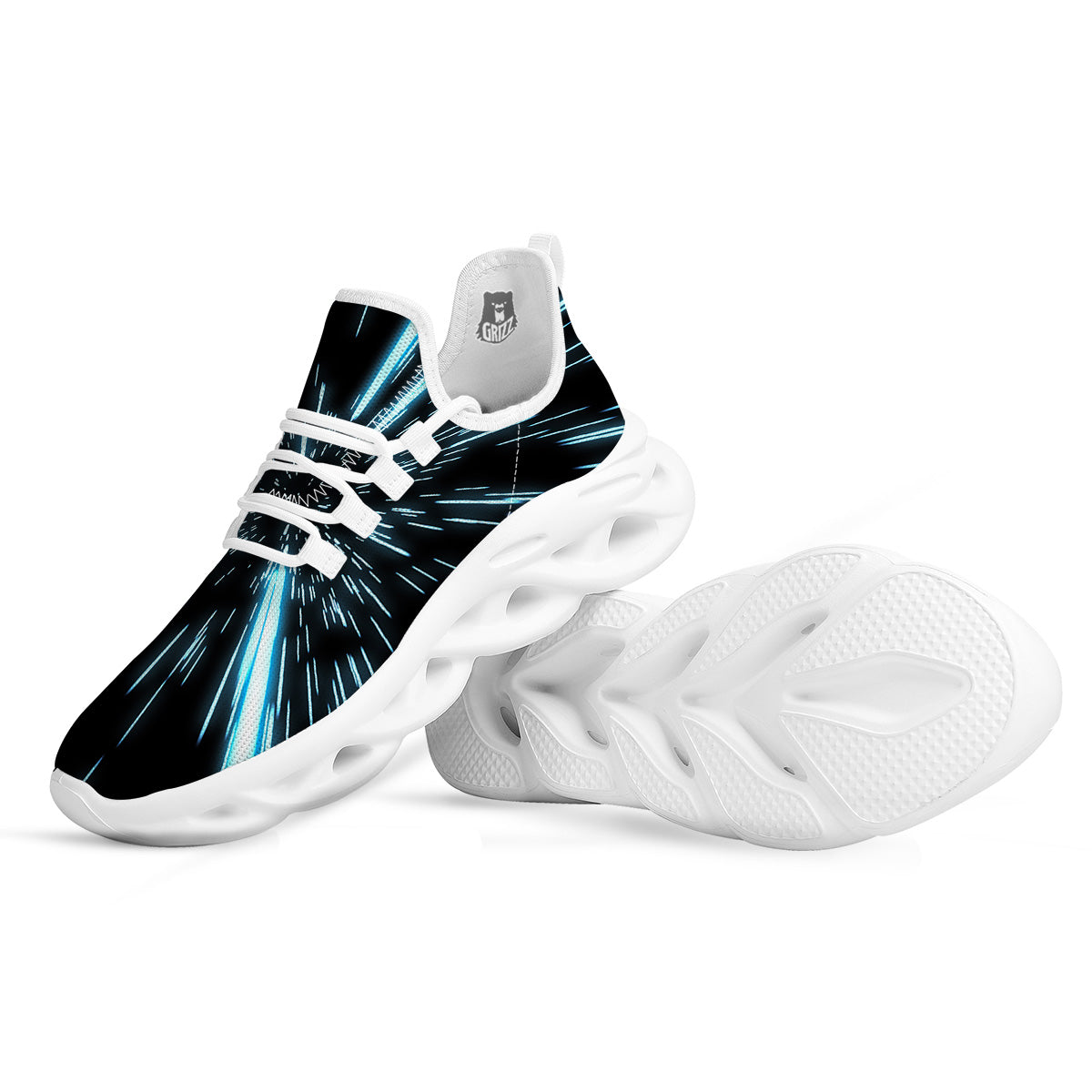 Lightspeed Blue Print White Running Shoes-grizzshop