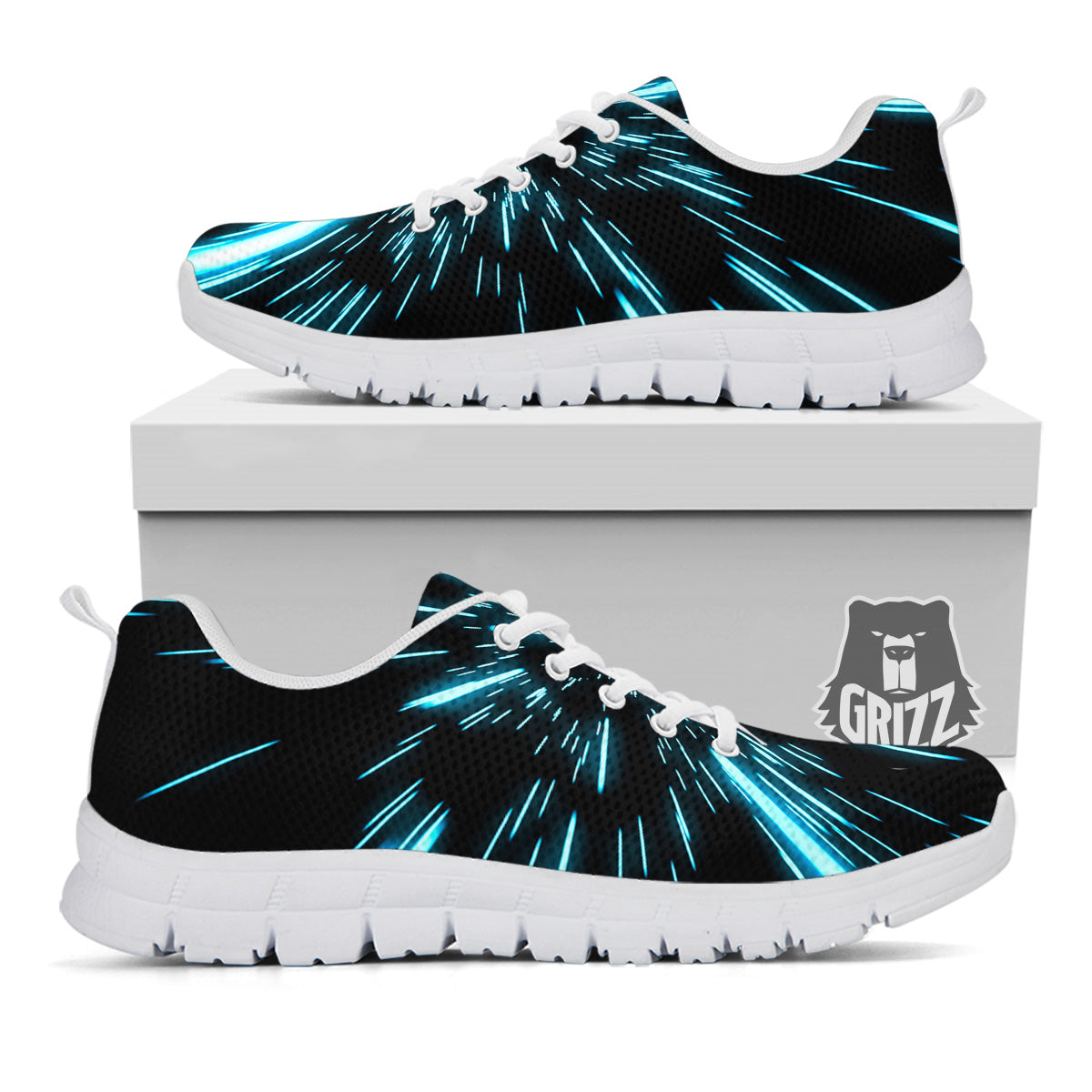 Lightspeed Blue Print White Sneaker-grizzshop