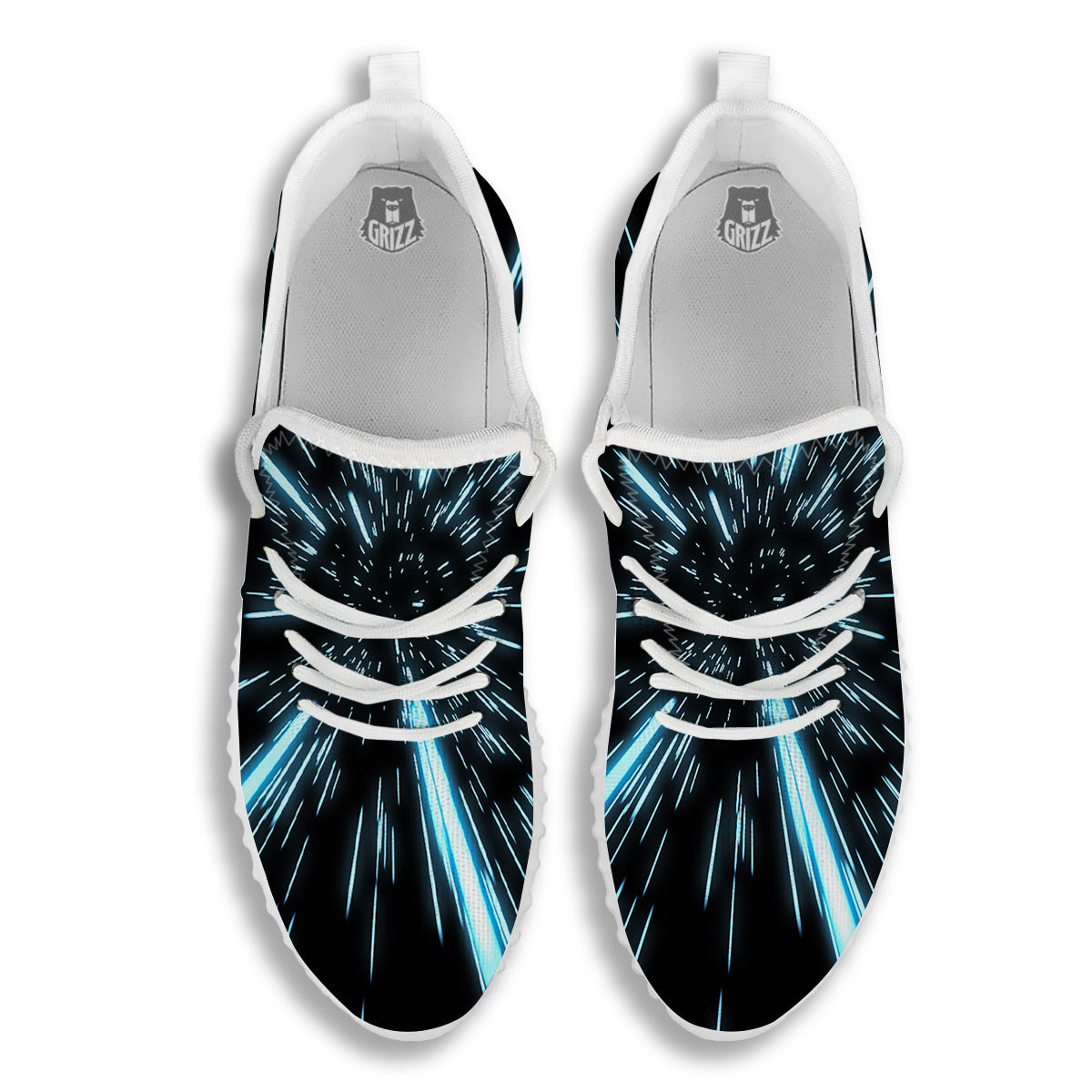 Lightspeed Blue Print White Walking Shoes-grizzshop
