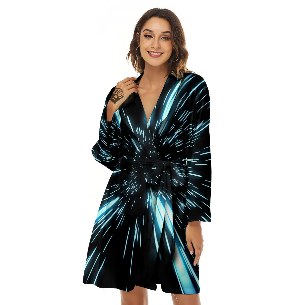 Lightspeed Blue Print Women's Robe-grizzshop