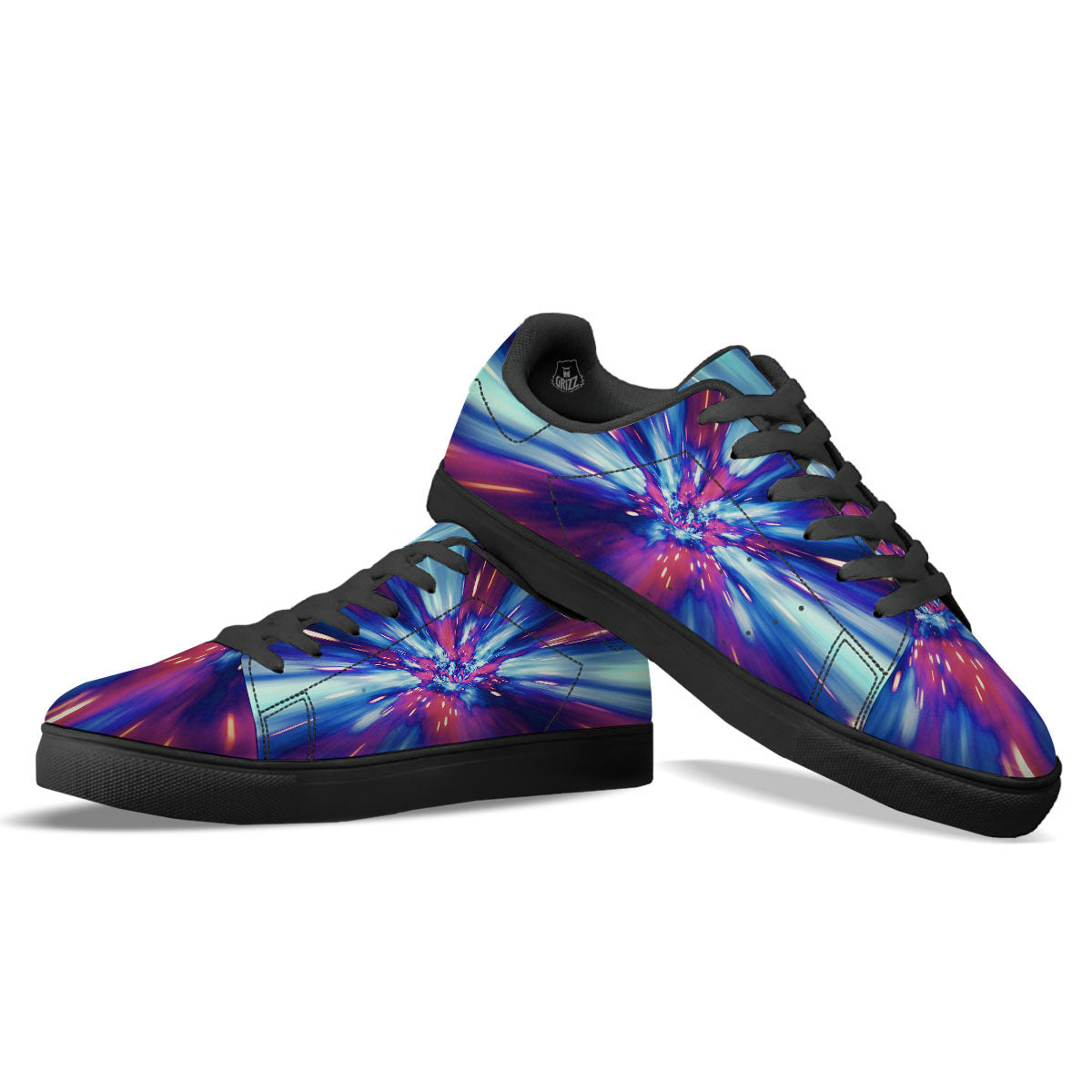 Lightspeed Galaxy Print Black Low Top Sneakers-grizzshop