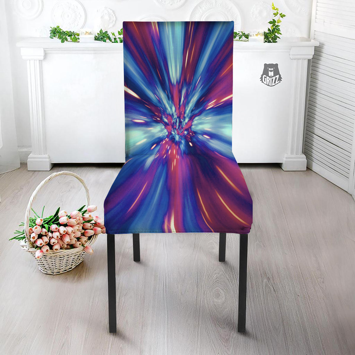 Lightspeed Galaxy Print Dining Chair Slipcover-grizzshop