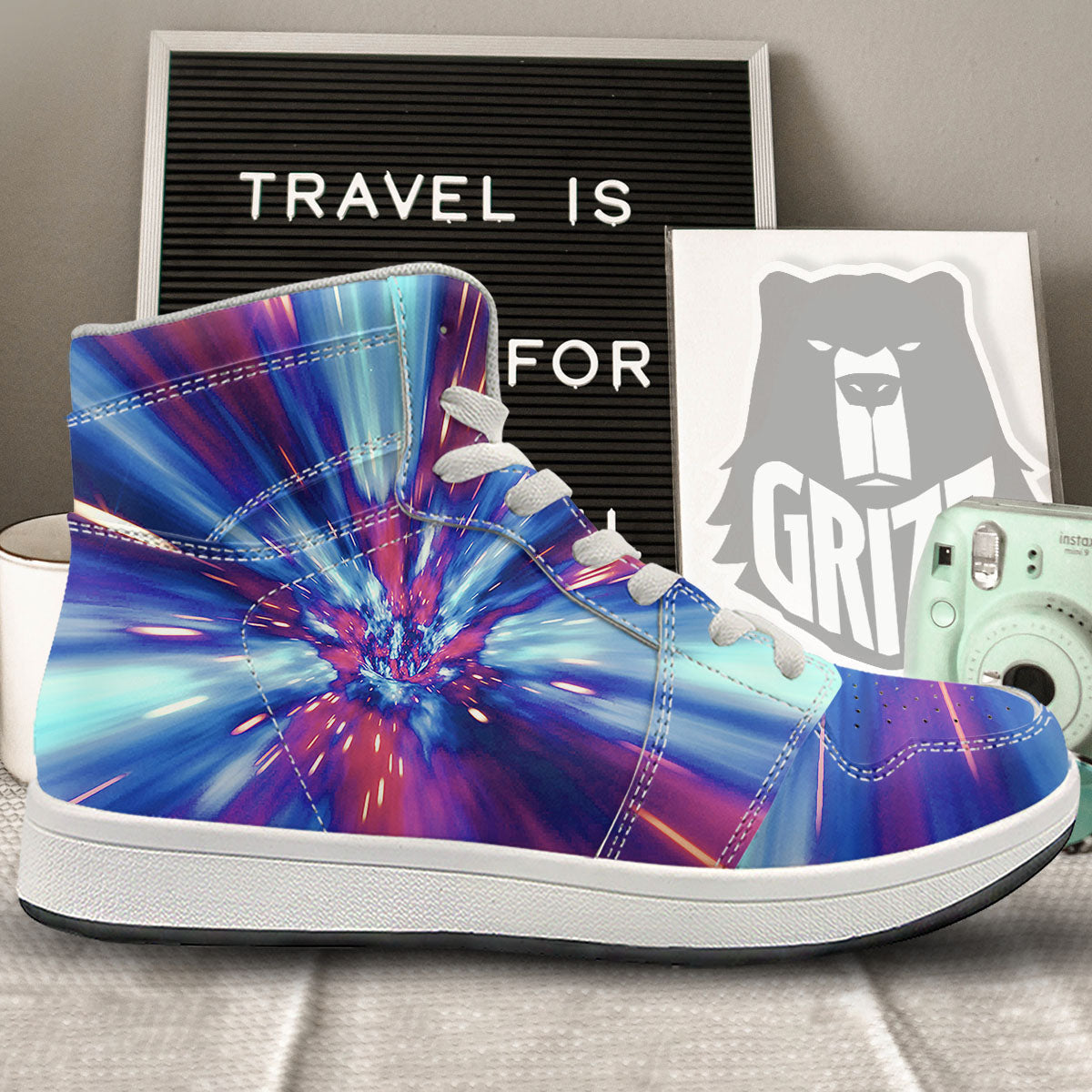 Lightspeed Galaxy Print High Top Sneakers-grizzshop
