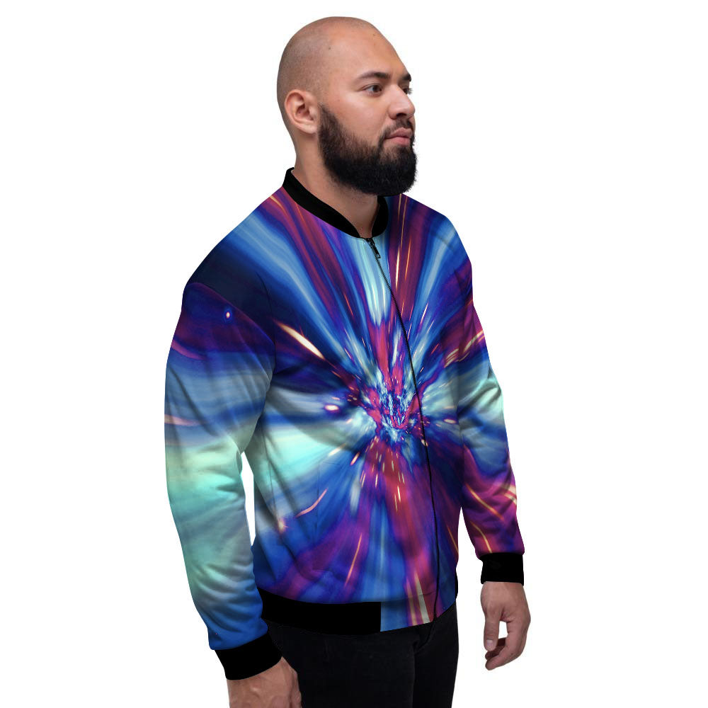 Lightspeed Galaxy Print Men's Bomber Jacket-grizzshop