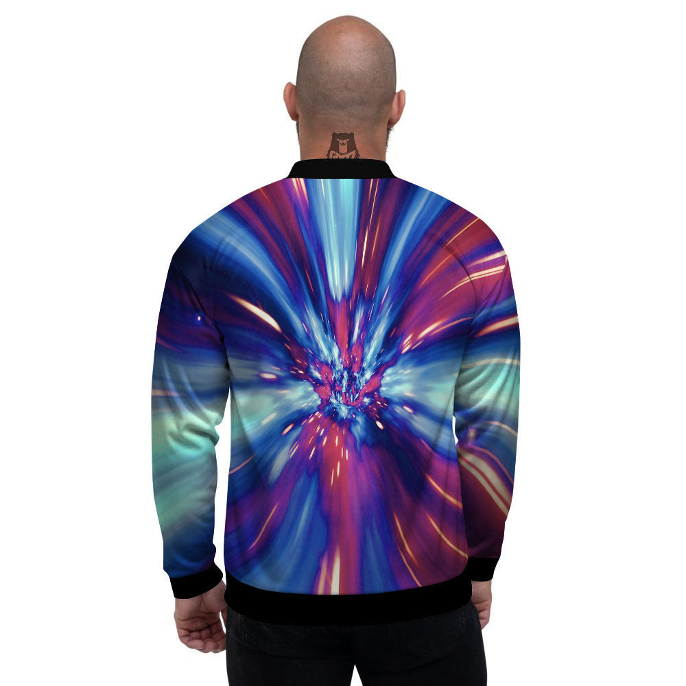 Lightspeed Galaxy Print Men's Bomber Jacket-grizzshop