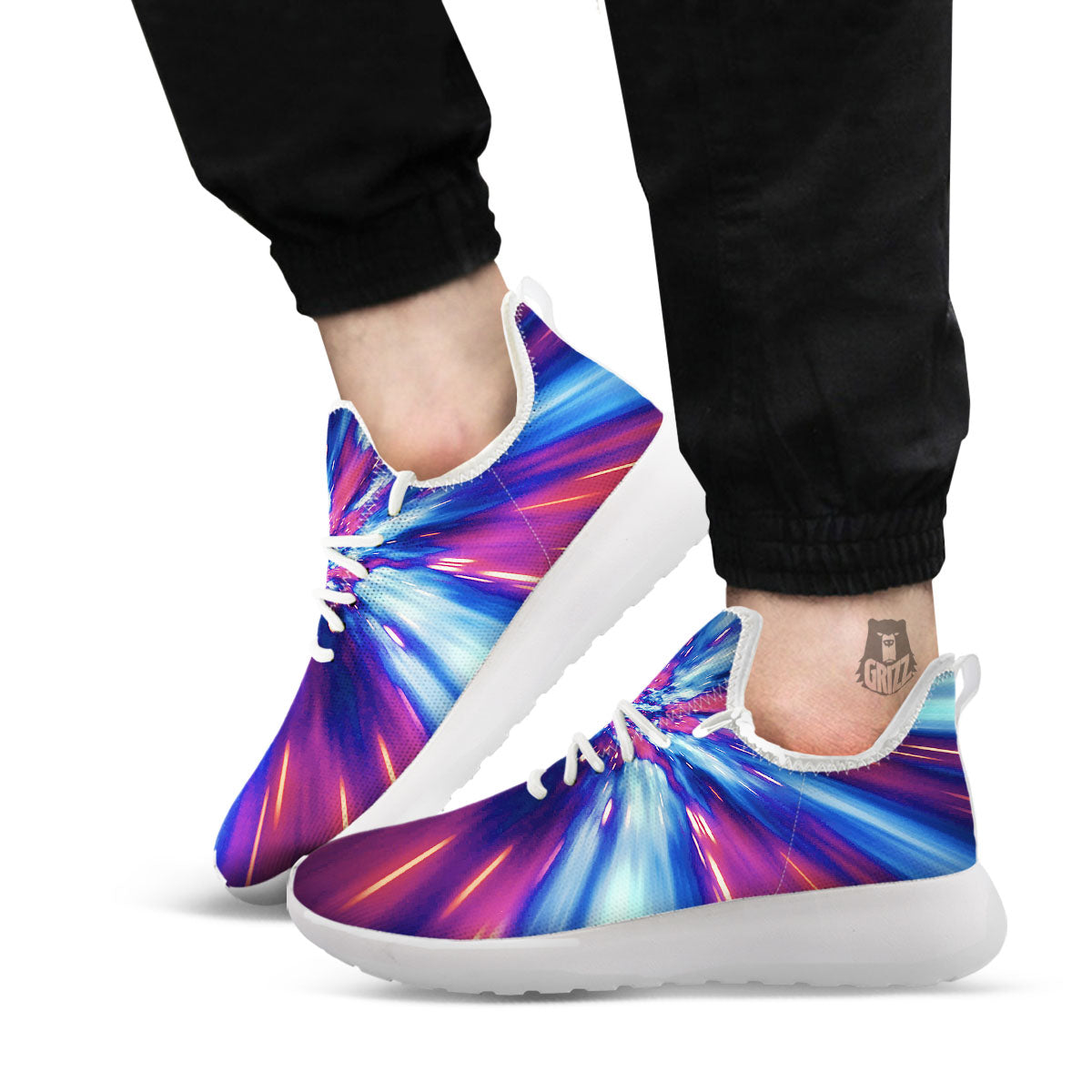 Lightspeed Galaxy Print White Athletic Shoes-grizzshop