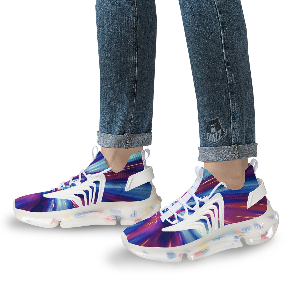 Lightspeed Galaxy Print White Gym Shoes-grizzshop