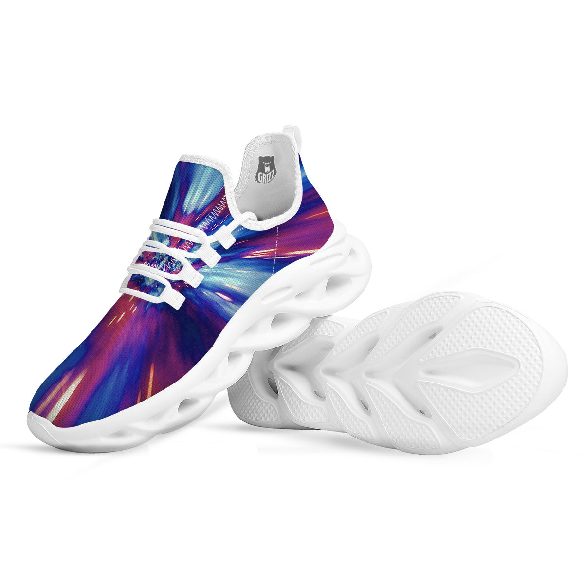 Lightspeed Galaxy Print White Running Shoes-grizzshop