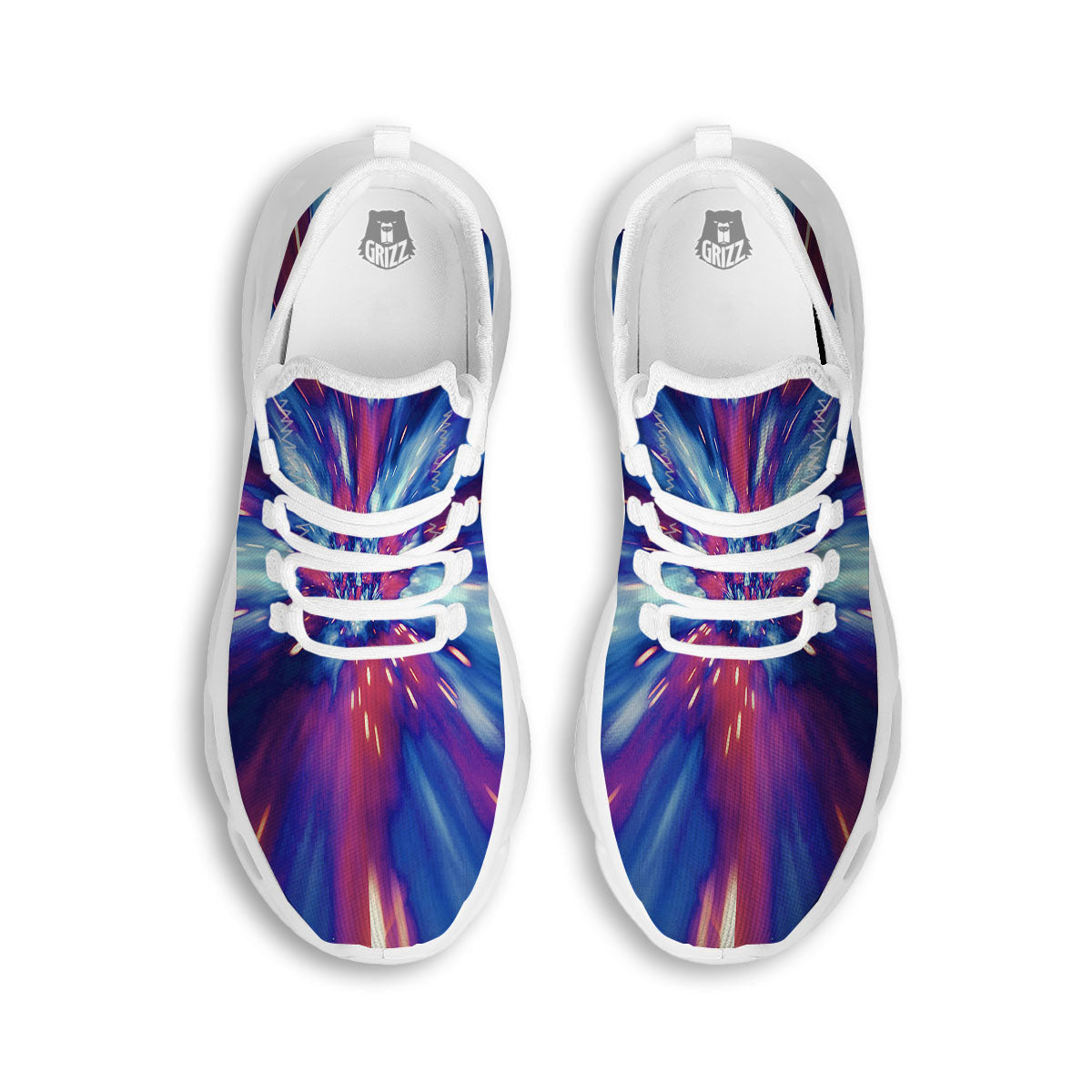 Lightspeed Galaxy Print White Running Shoes-grizzshop