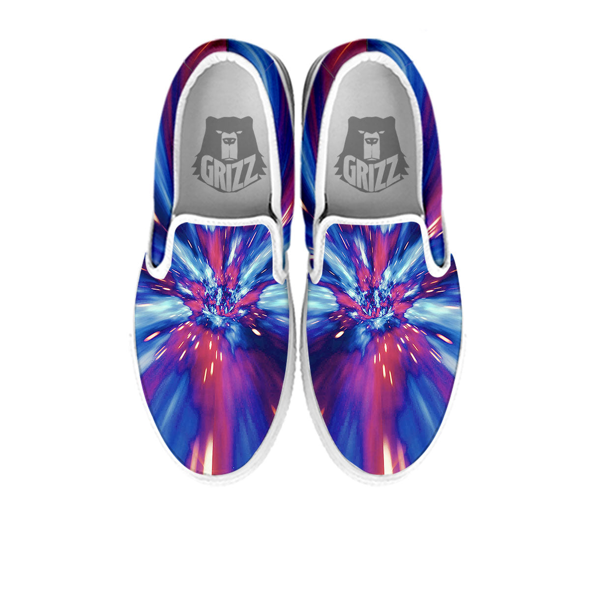 Lightspeed Galaxy Print White Slip On Shoes-grizzshop