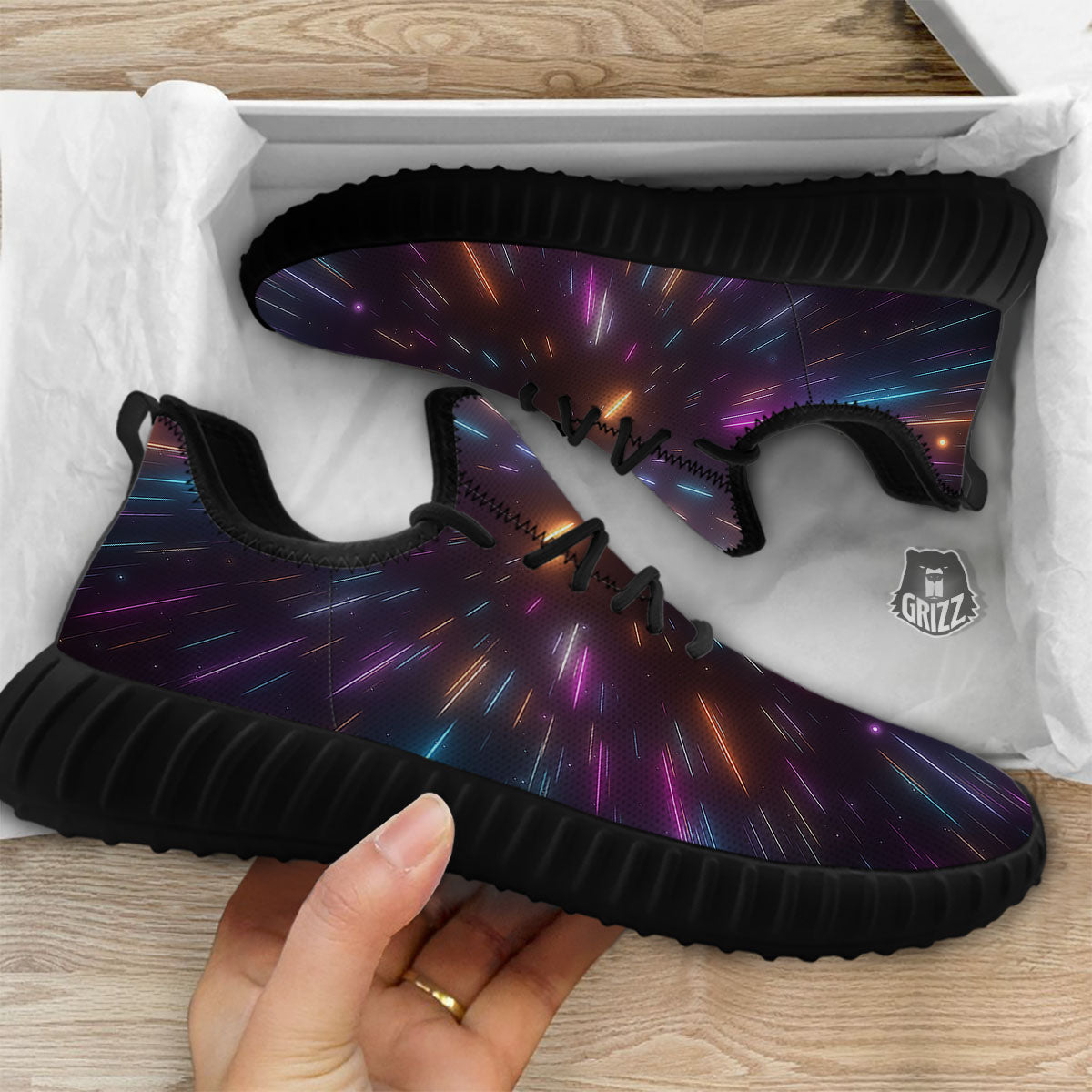Lightspeed Hyperspace Print Black Walking Shoes-grizzshop