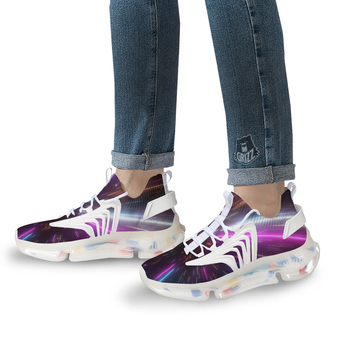 Lightspeed Hyperspace Print White Gym Shoes-grizzshop