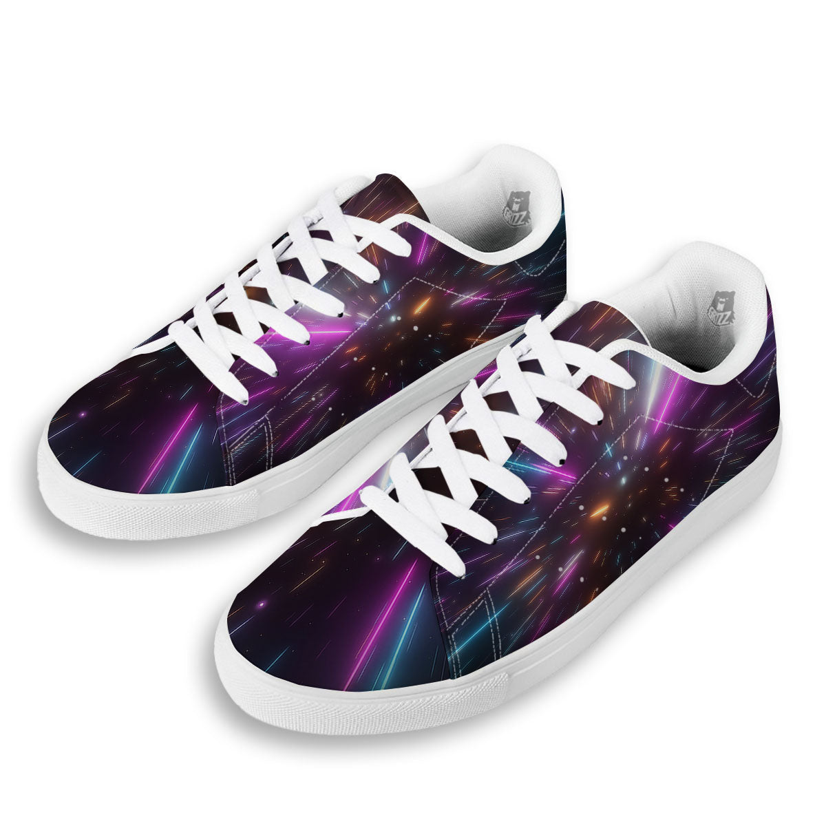 Lightspeed Hyperspace Print White Low Top Sneakers-grizzshop