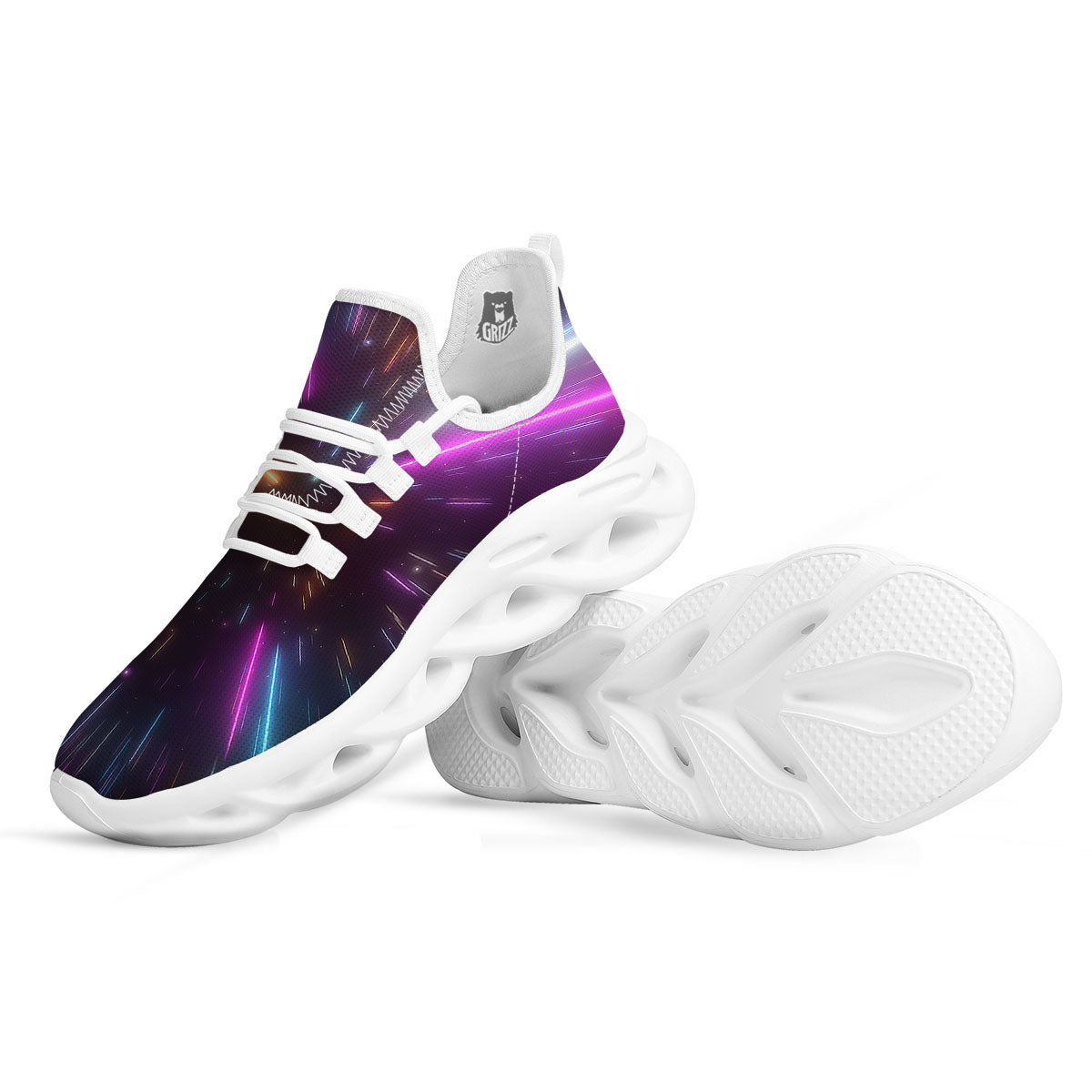 Lightspeed Hyperspace Print White Running Shoes-grizzshop