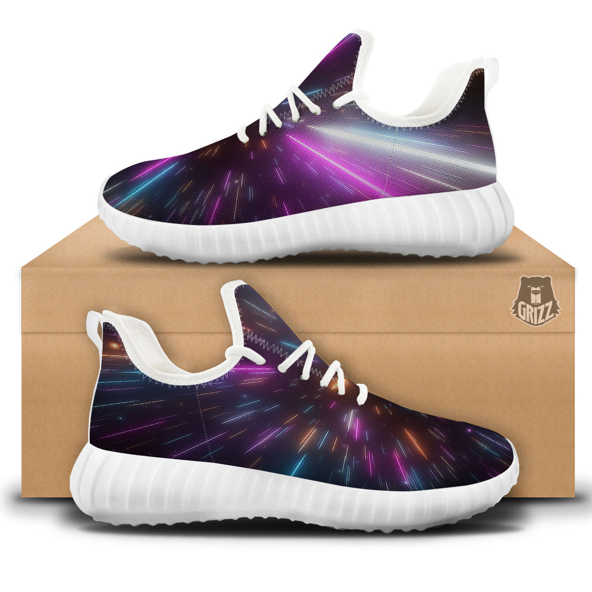 Lightspeed Hyperspace Print White Walking Shoes-grizzshop