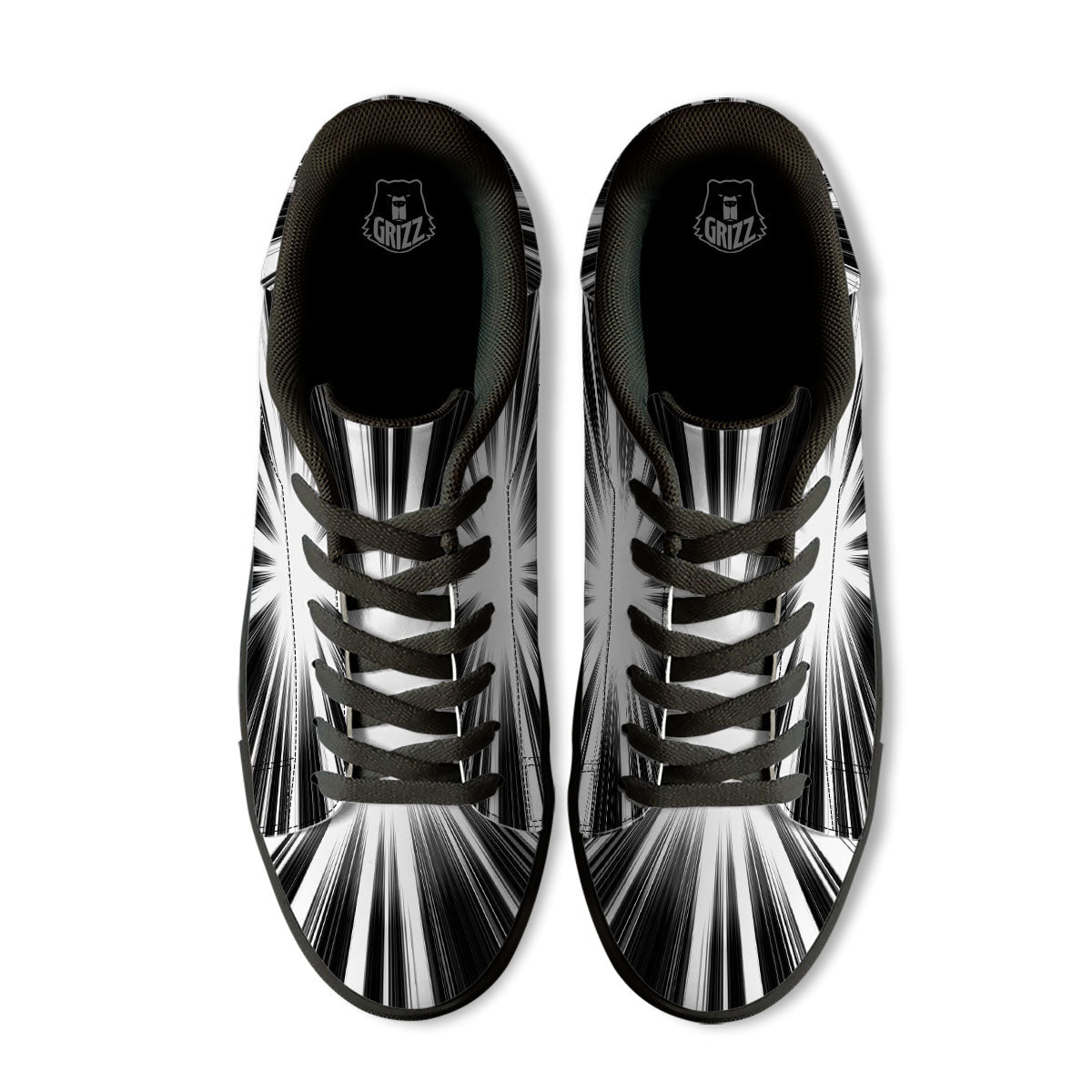 Lightspeed White And Black Print Black Low Top Sneakers-grizzshop