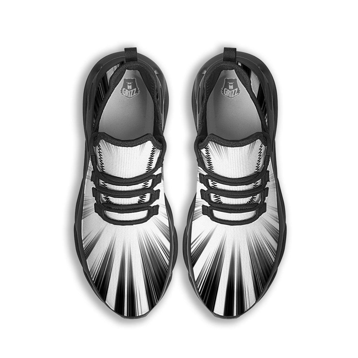 Lightspeed White And Black Print Black Running Shoes-grizzshop