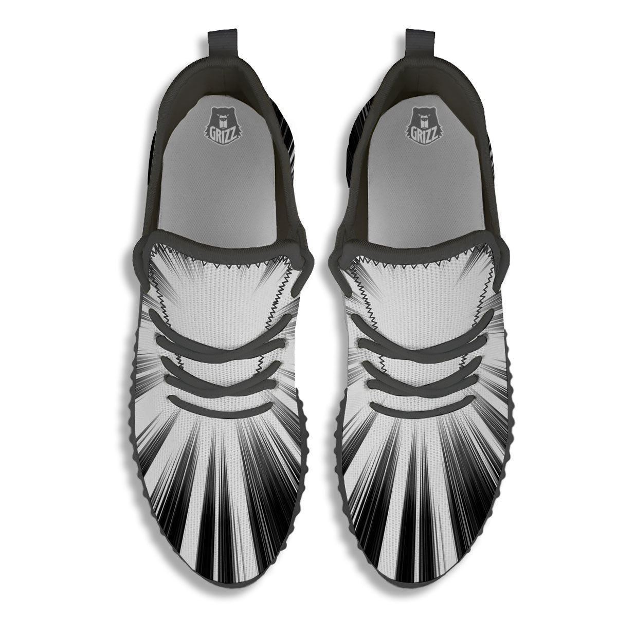 Lightspeed White And Black Print Black Walking Shoes-grizzshop