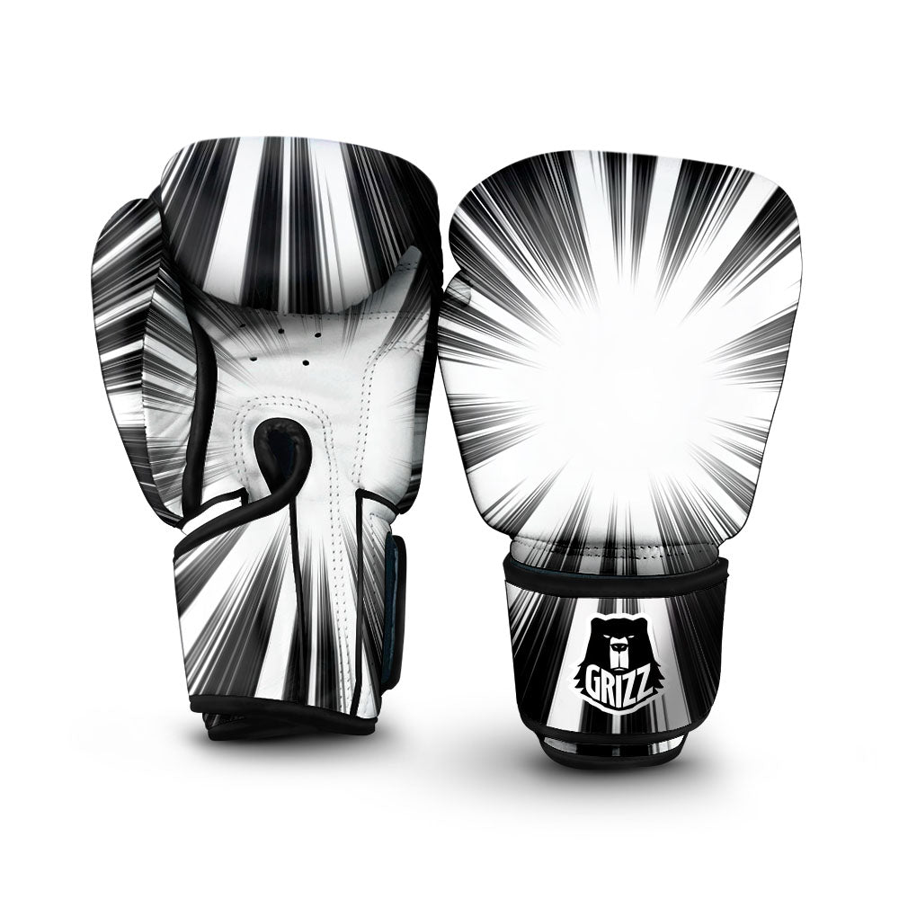 Lightspeed White And Black Print Boxing Gloves-grizzshop