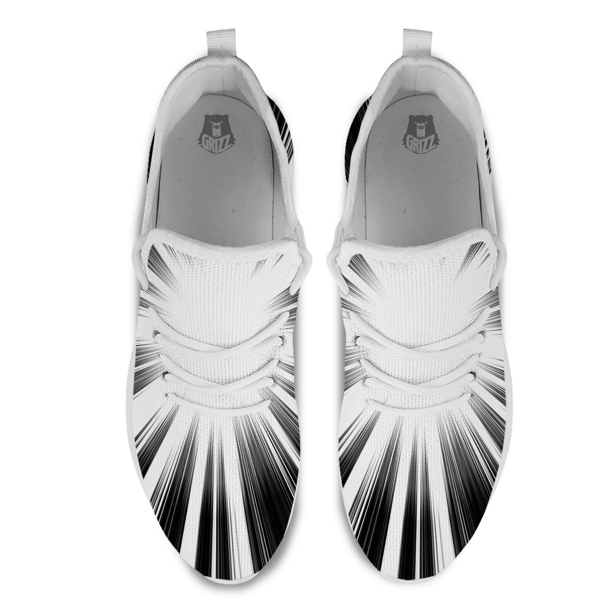 Lightspeed White And Black Print White Athletic Shoes-grizzshop