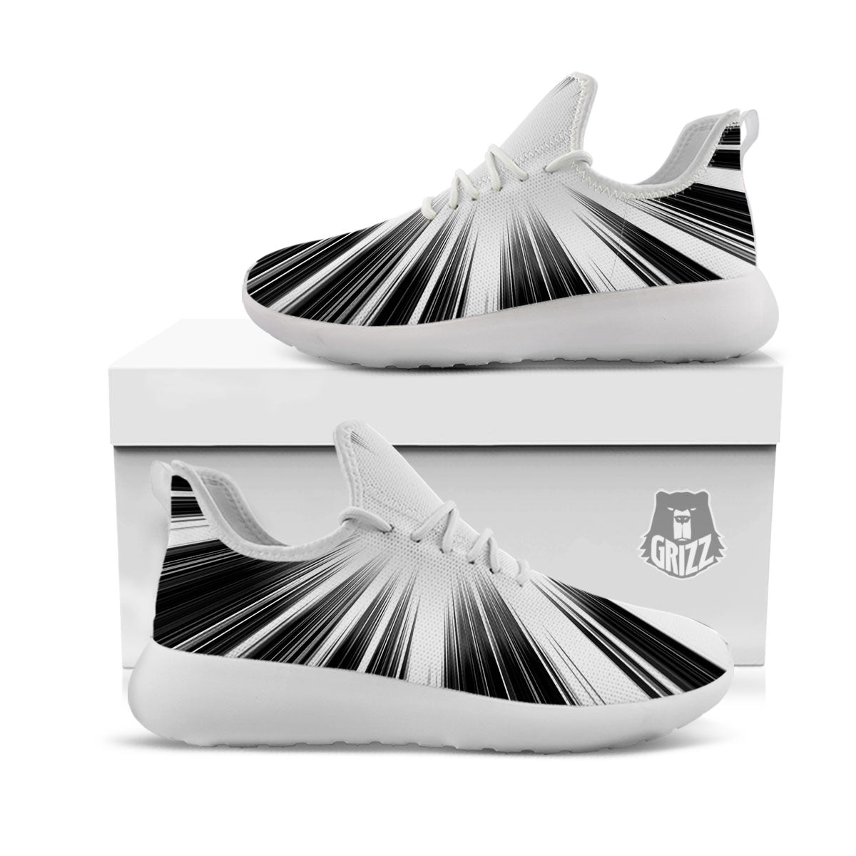 Lightspeed White And Black Print White Athletic Shoes-grizzshop