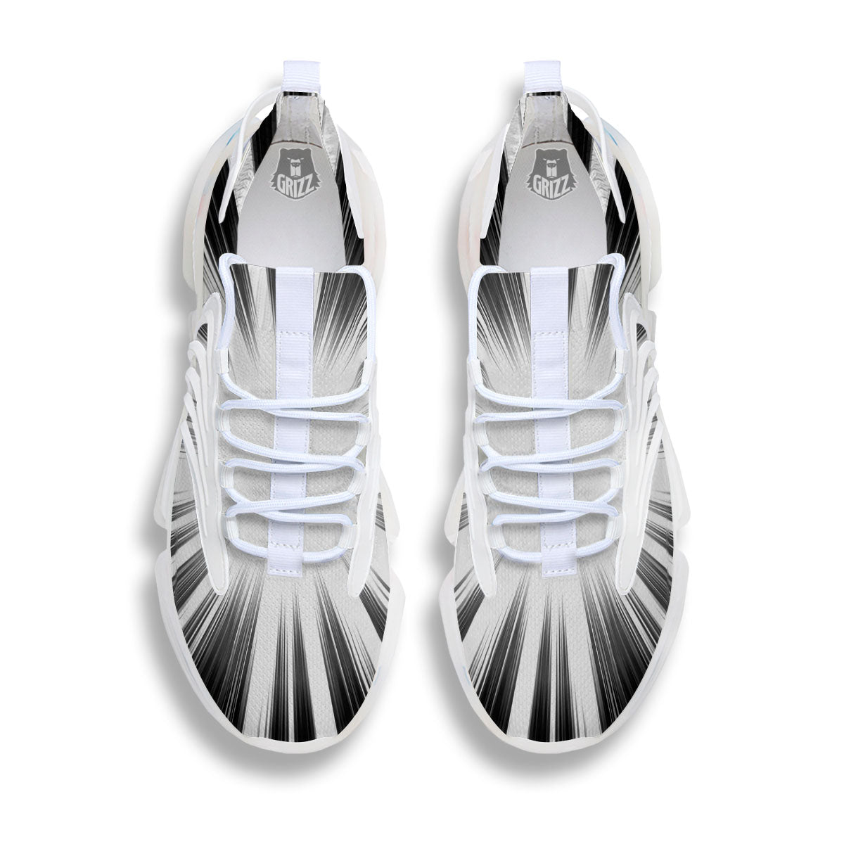 Lightspeed White And Black Print White Gym Shoes-grizzshop