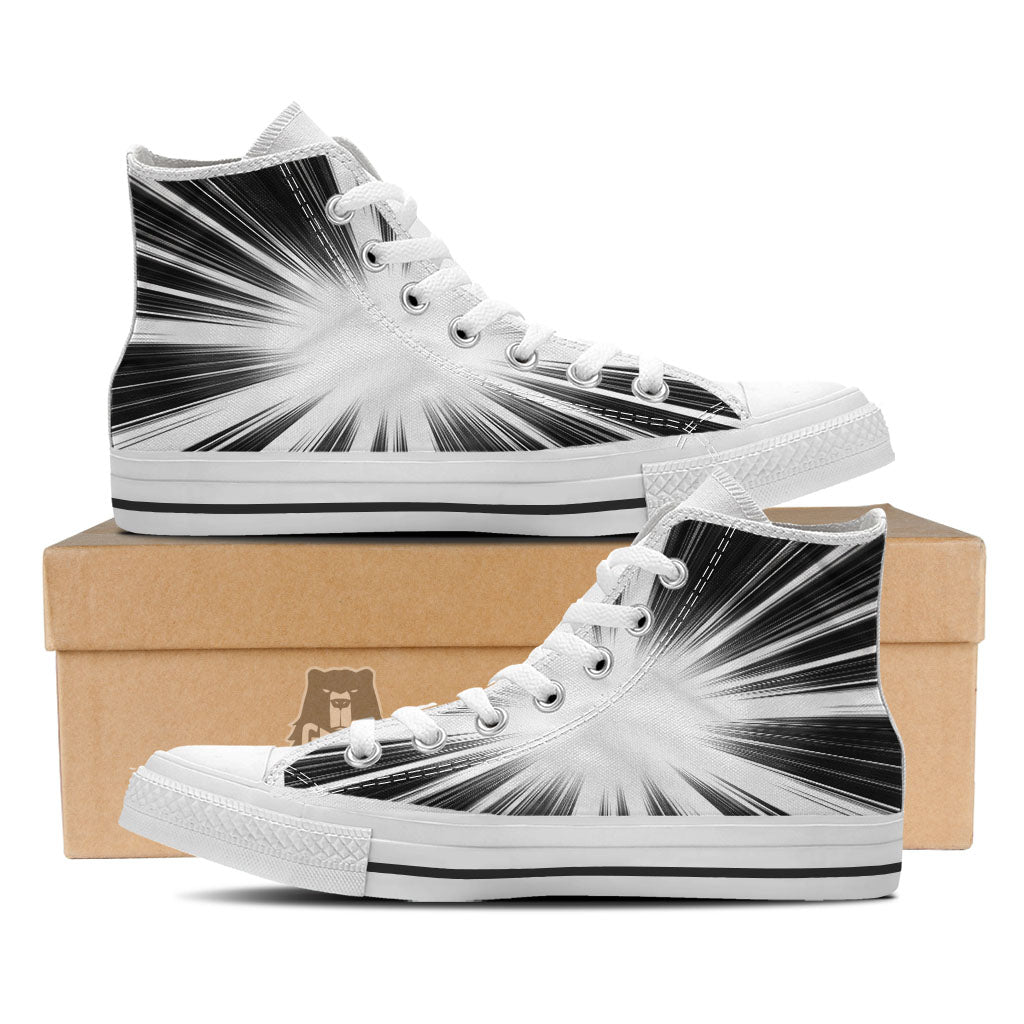 Lightspeed White And Black Print White High Top Shoes-grizzshop