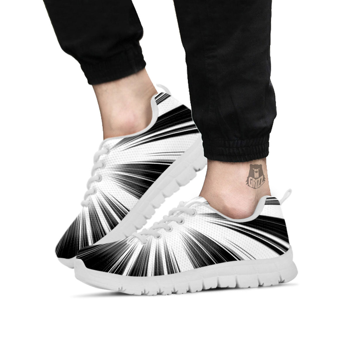 Lightspeed White And Black Print White Sneaker-grizzshop