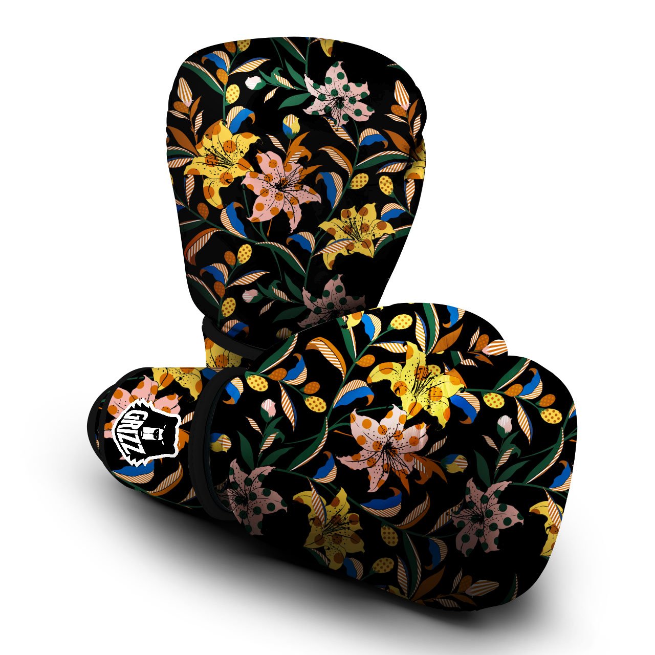 Lily Polka Dot Print Pattern Boxing Gloves-grizzshop