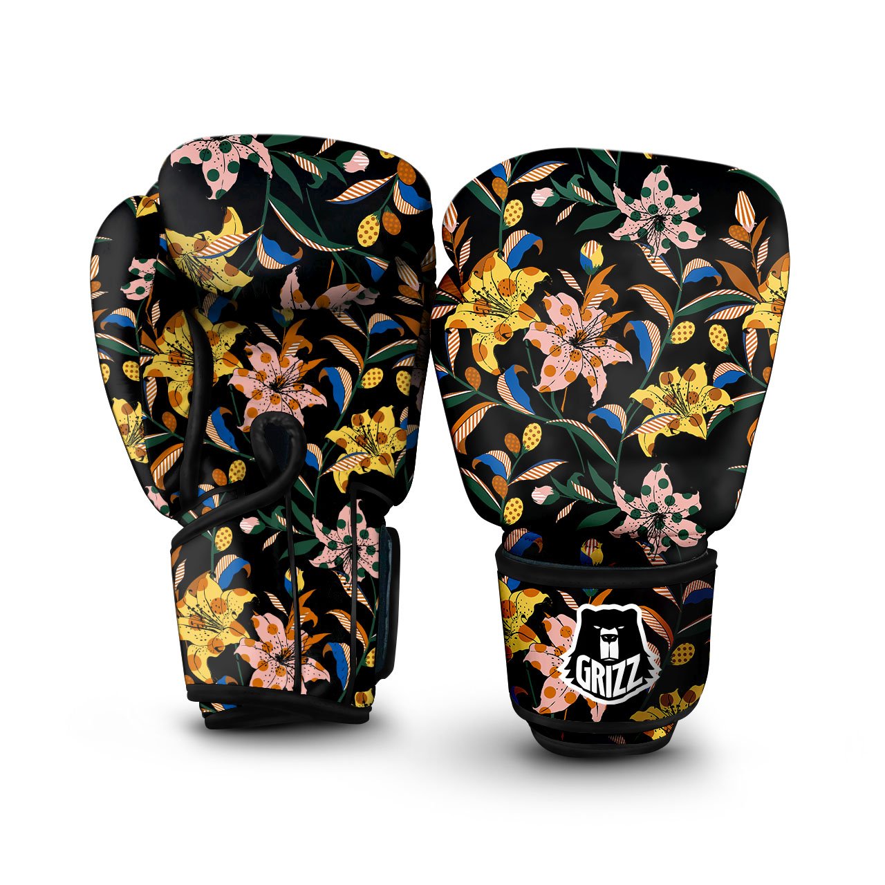Lily Polka Dot Print Pattern Boxing Gloves-grizzshop