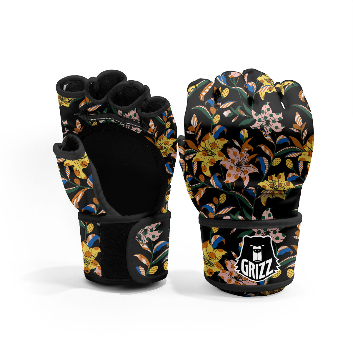 Lily Polka Dot Print Pattern MMA Gloves-grizzshop