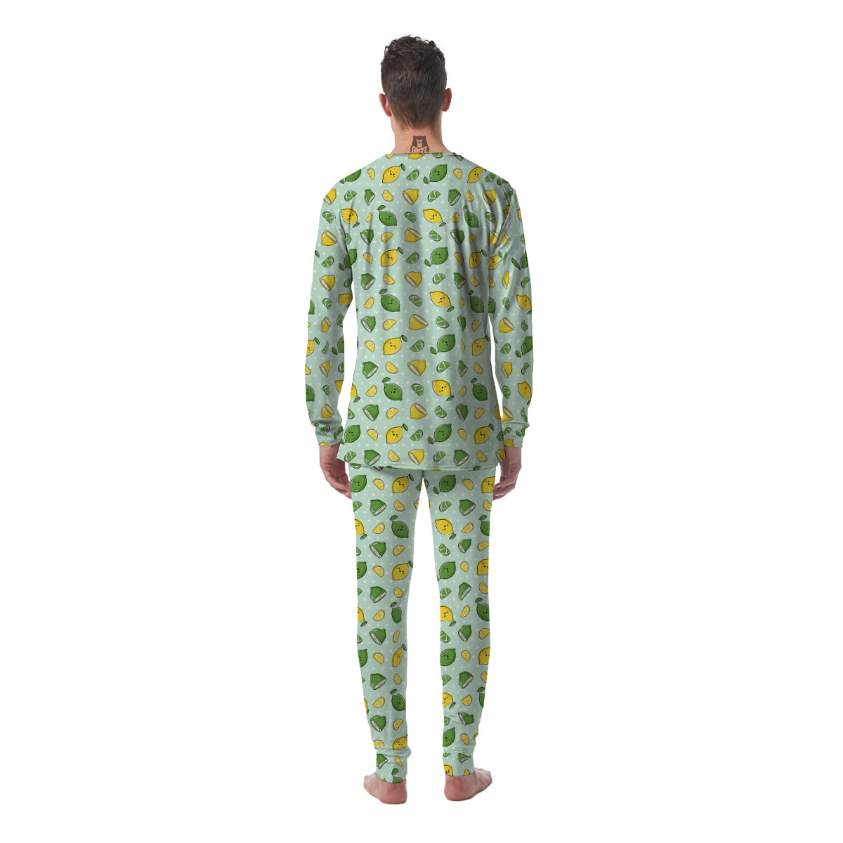 Lime Cute Print Pattern Men's Pajamas-grizzshop