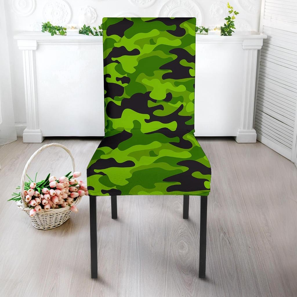Lime Green Camo Print Chair Cover-grizzshop