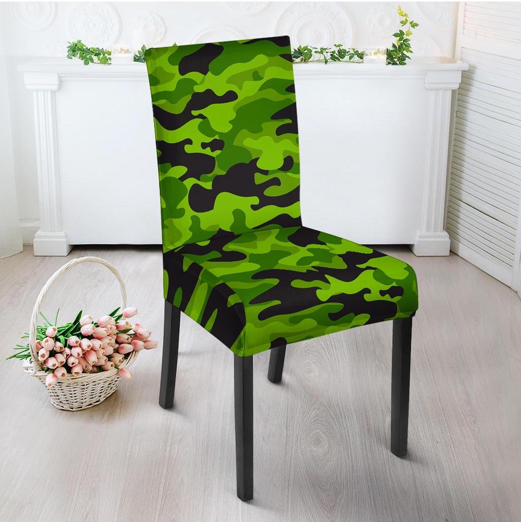 Lime Green Camo Print Chair Cover-grizzshop