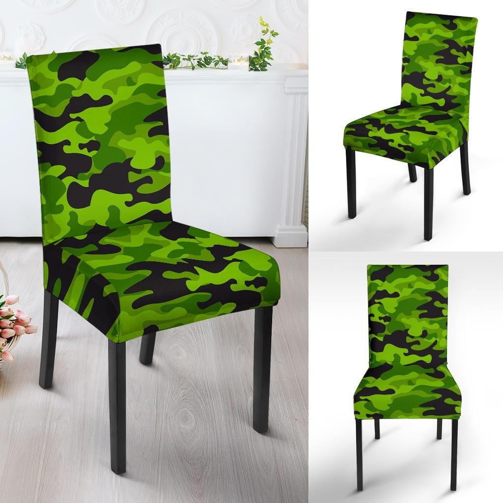 Lime Green Camo Print Chair Cover-grizzshop