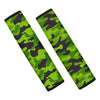 Lime Green Camo Print Seat Belt Cover-grizzshop