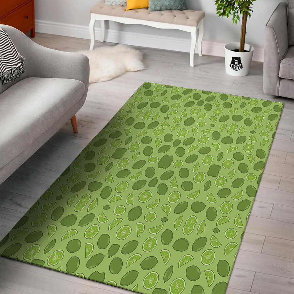 Lime Green Print Pattern Floor Mat-grizzshop
