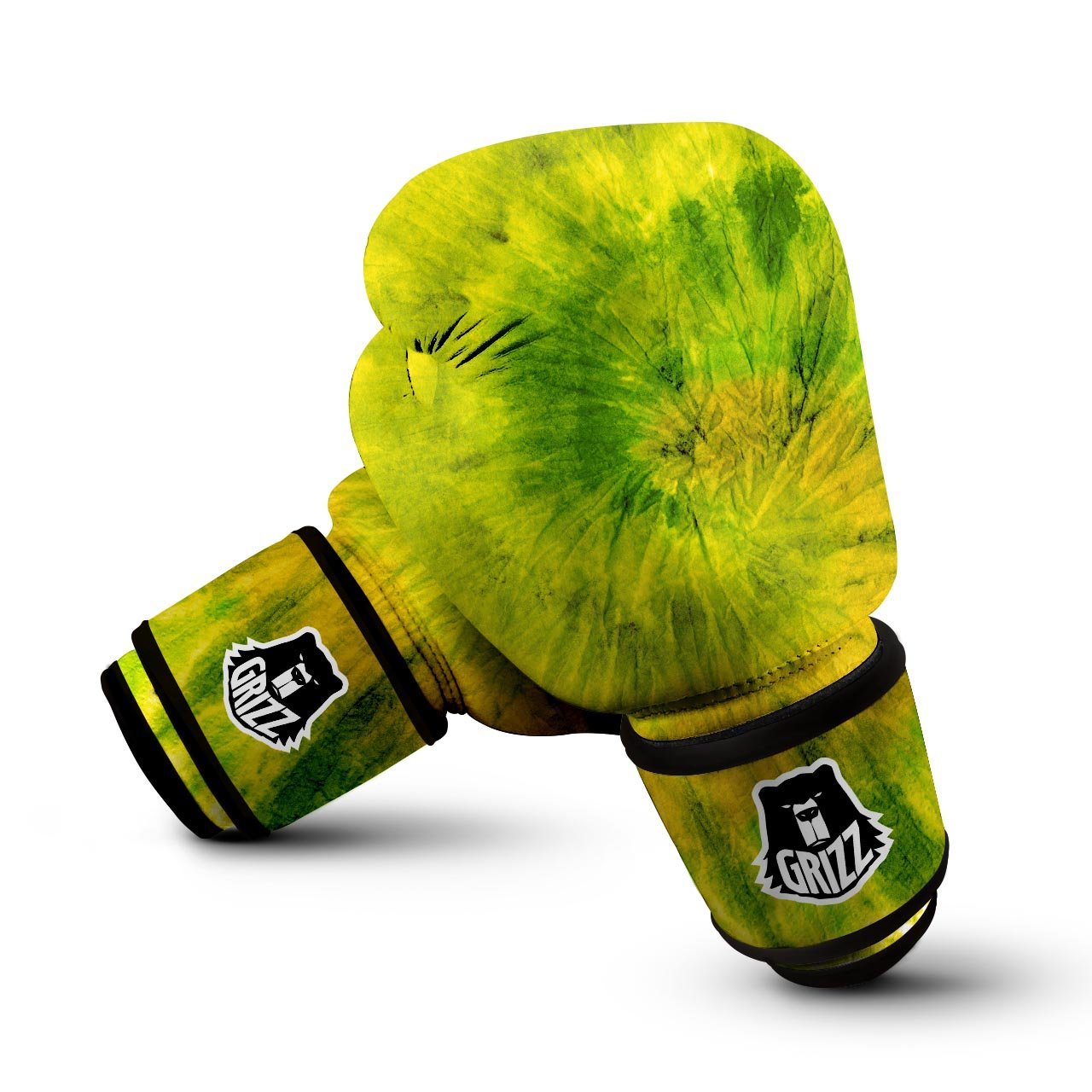 Lime Green Tie Dye Boxing Gloves-grizzshop