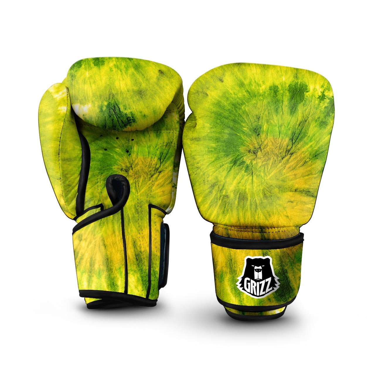 Lime Green Tie Dye Boxing Gloves-grizzshop
