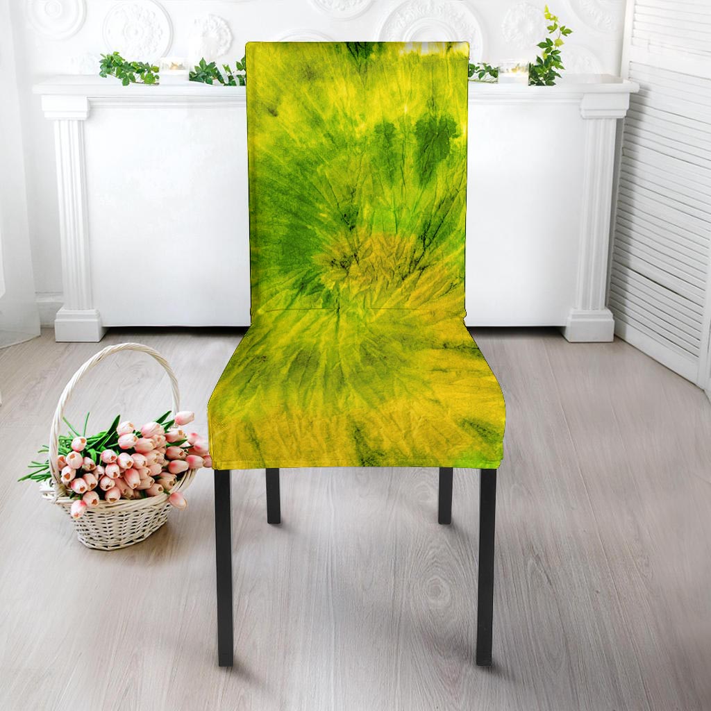 Lime Green Tie Dye Chair Cover-grizzshop