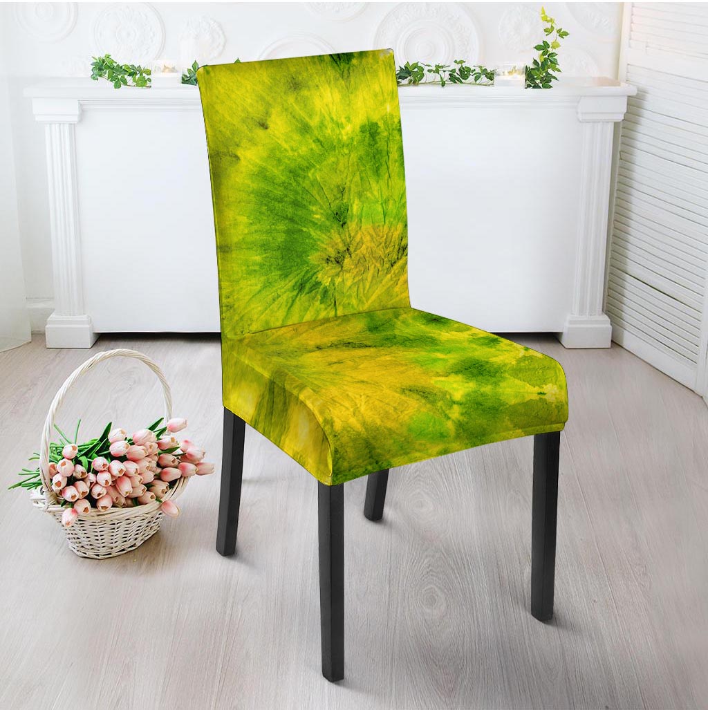 Lime Green Tie Dye Chair Cover-grizzshop