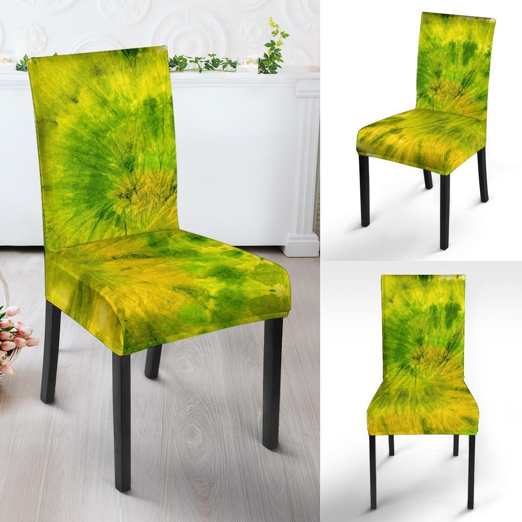 Lime Green Tie Dye Chair Cover-grizzshop