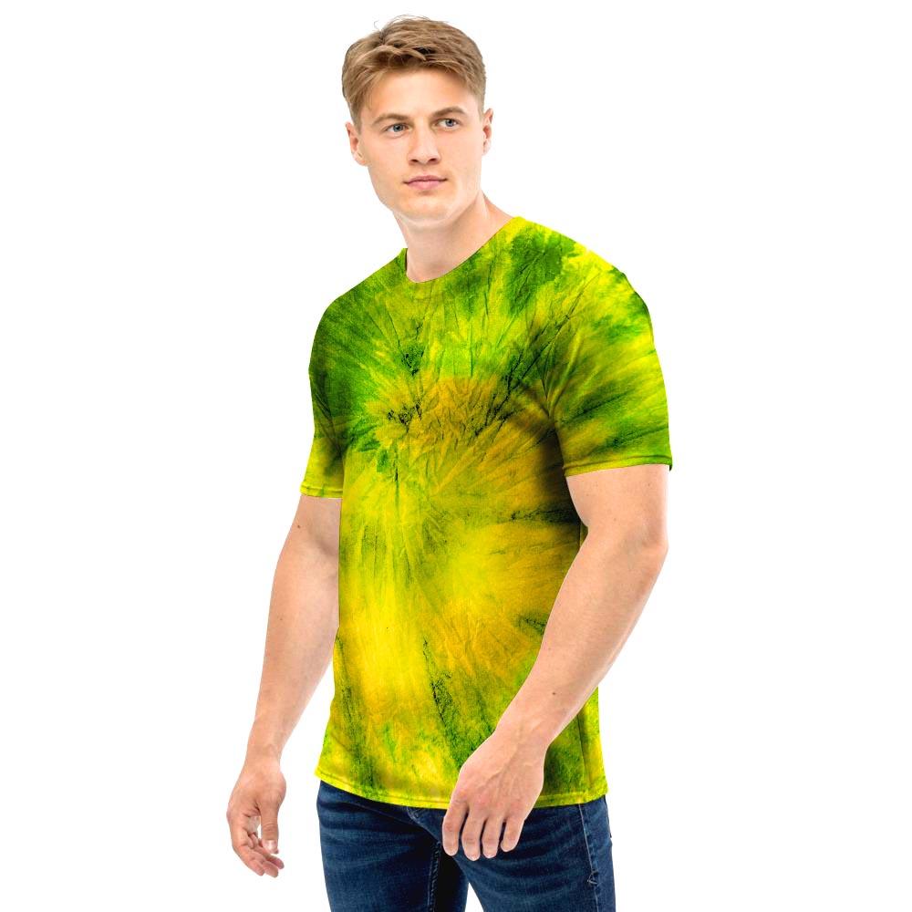 Lime Green Tie Dye Men T Shirt-grizzshop