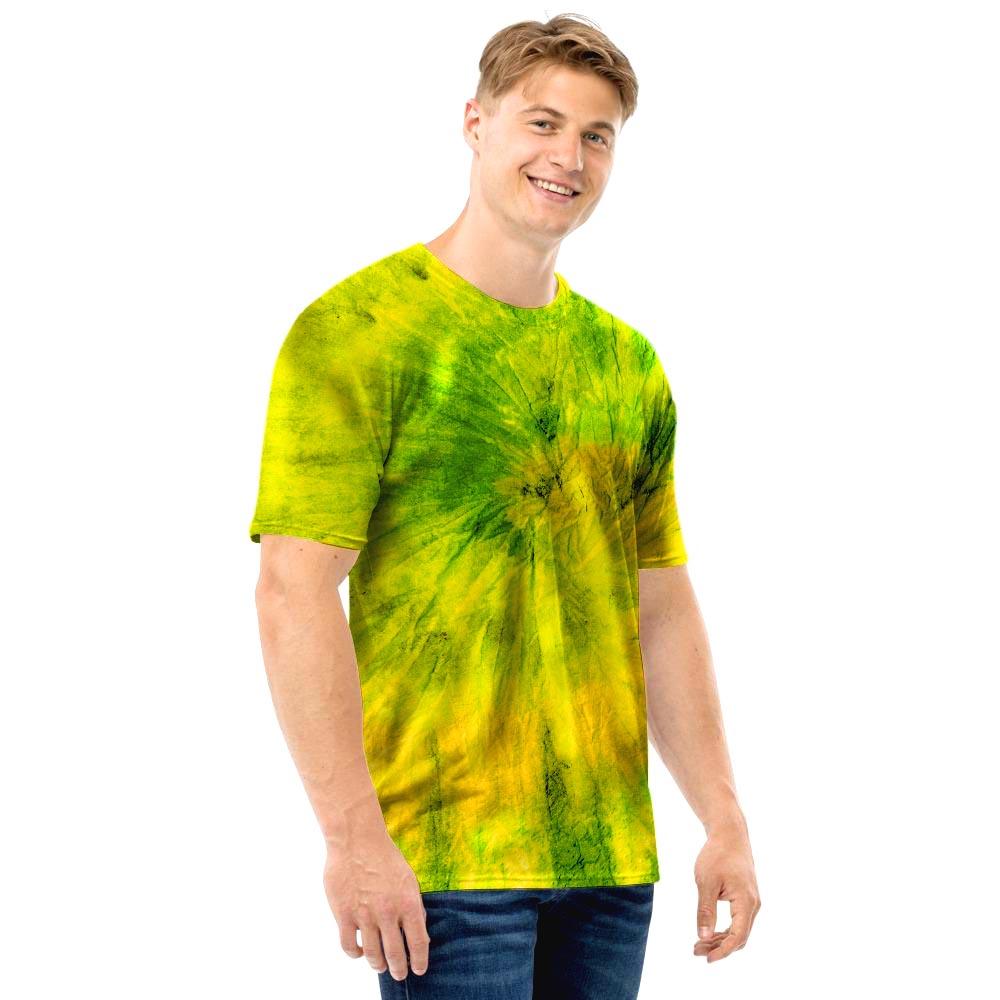 Lime Green Tie Dye Men T Shirt-grizzshop