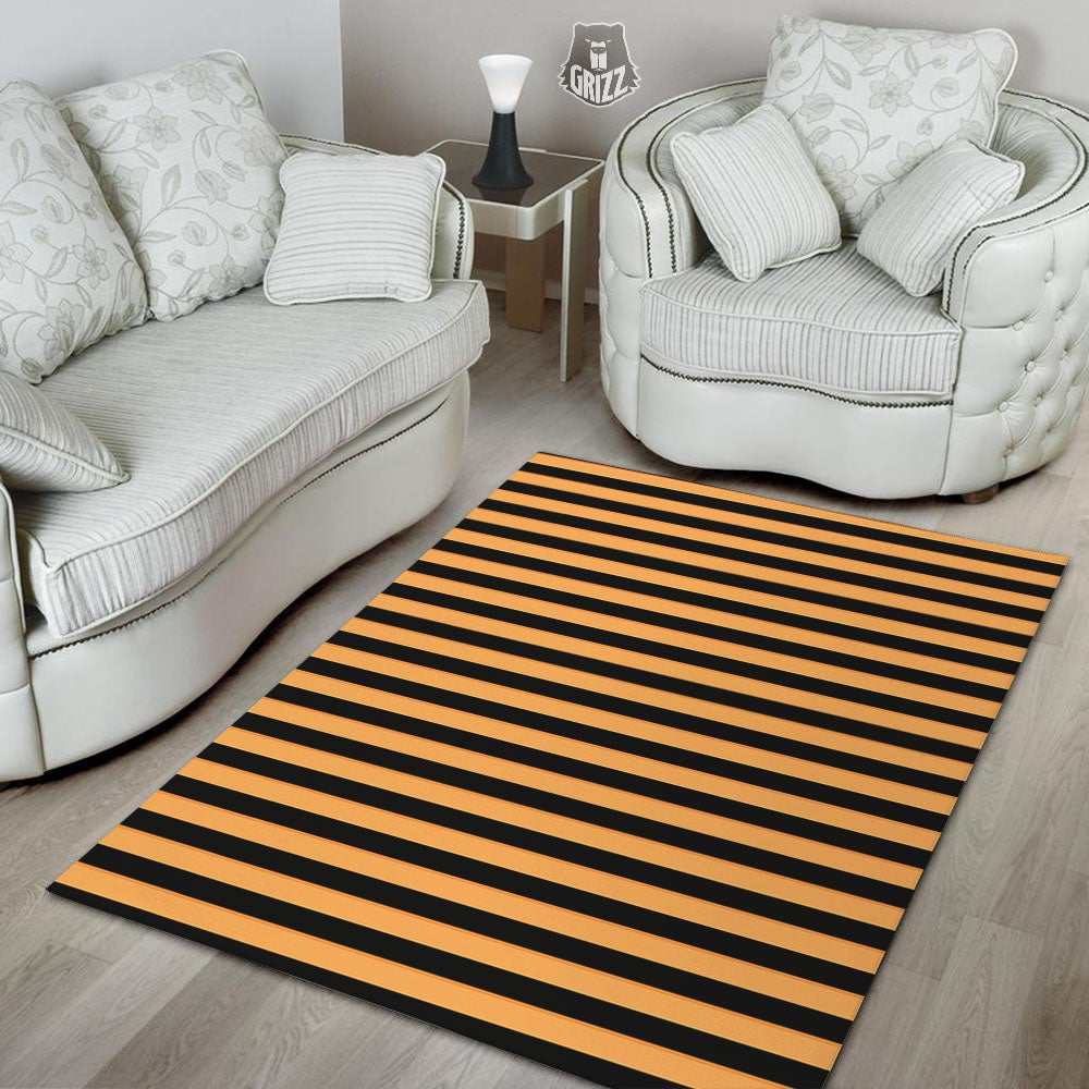 Line Halloween Print Pattern Floor Mat-grizzshop