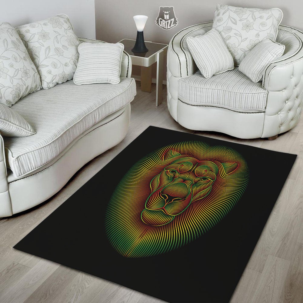 Lion Rasta Print Floor Mat-grizzshop