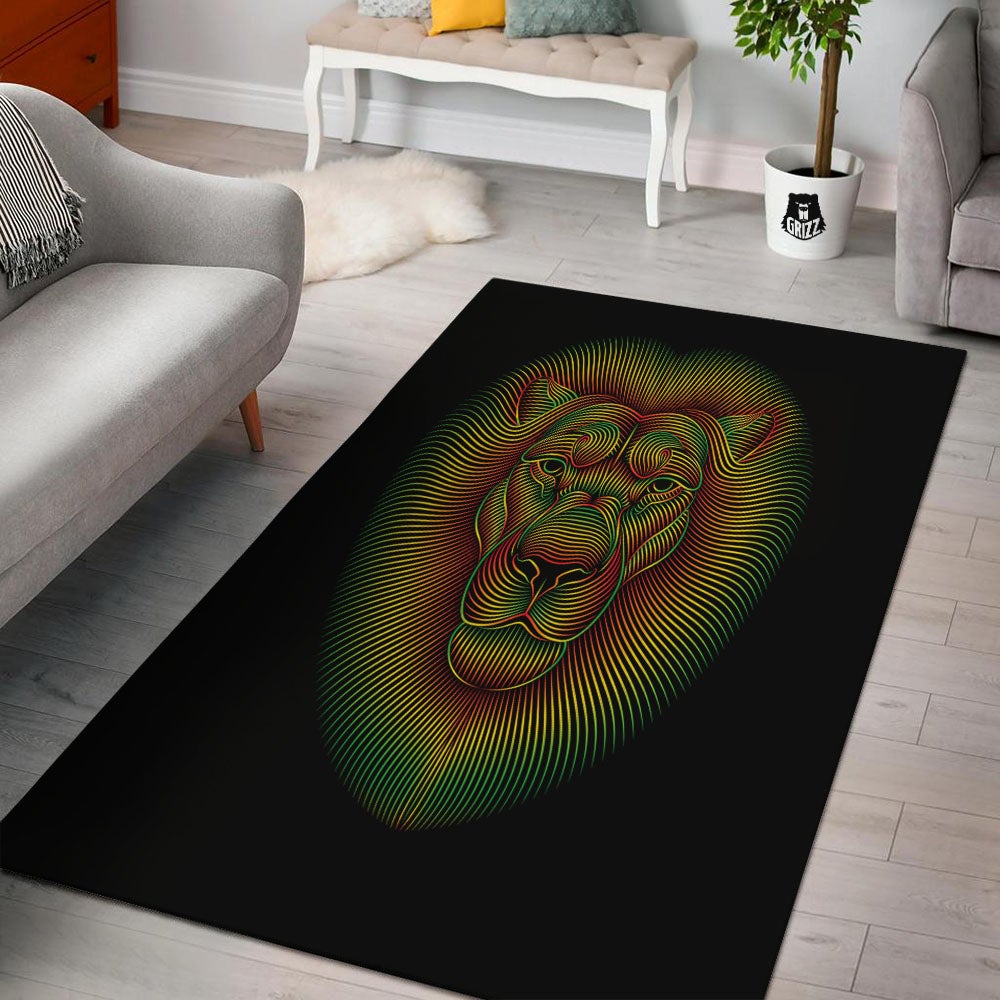 Lion Rasta Print Floor Mat-grizzshop