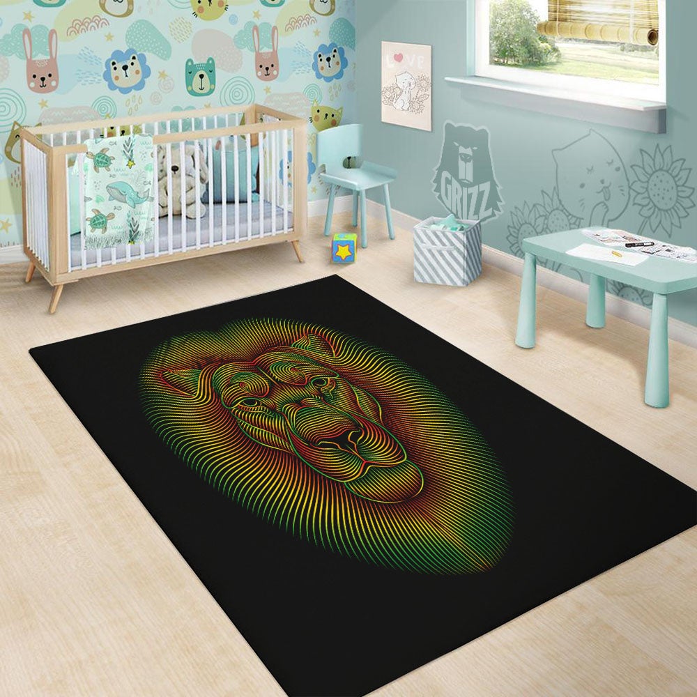 Lion Rasta Print Floor Mat-grizzshop