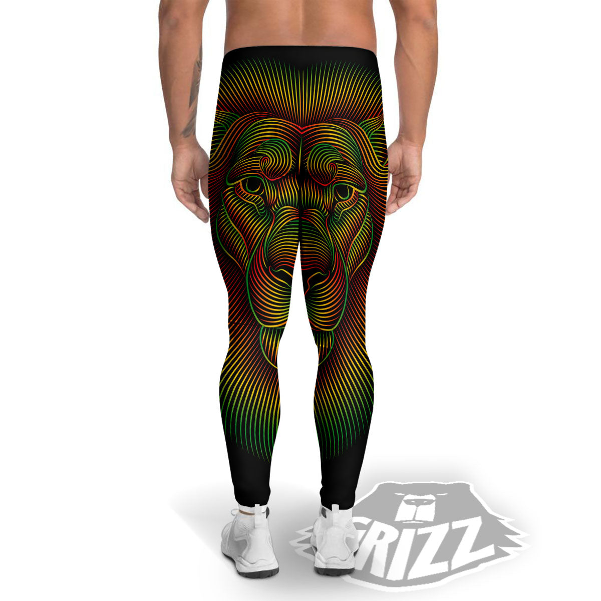 Lion Rasta Print Men's Leggings-grizzshop