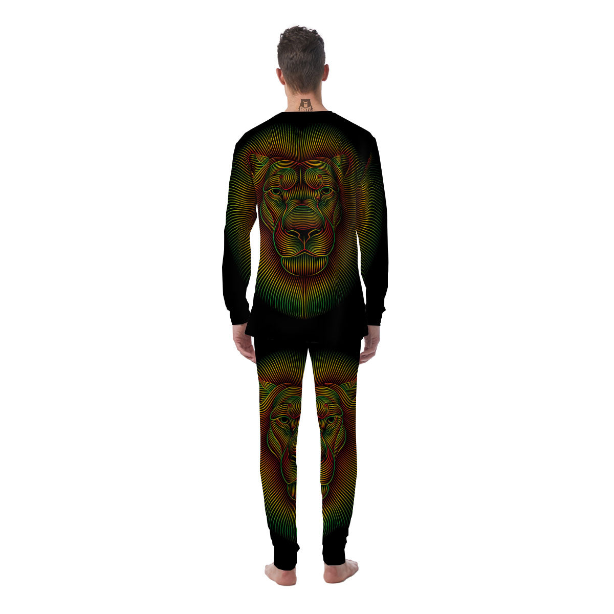 Lion Rasta Print Men's Pajamas-grizzshop